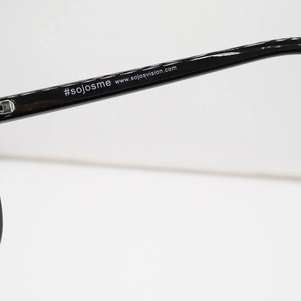 Sojos Sunglasses Women OS Round Cat Eye Black Gold Detail Excellent
